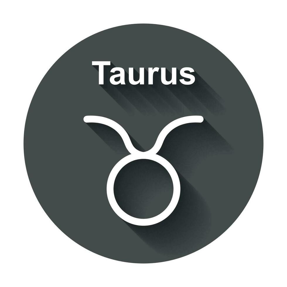 taurus zodiaken tecken. platt astrologi vektor illustration med lång skugga.