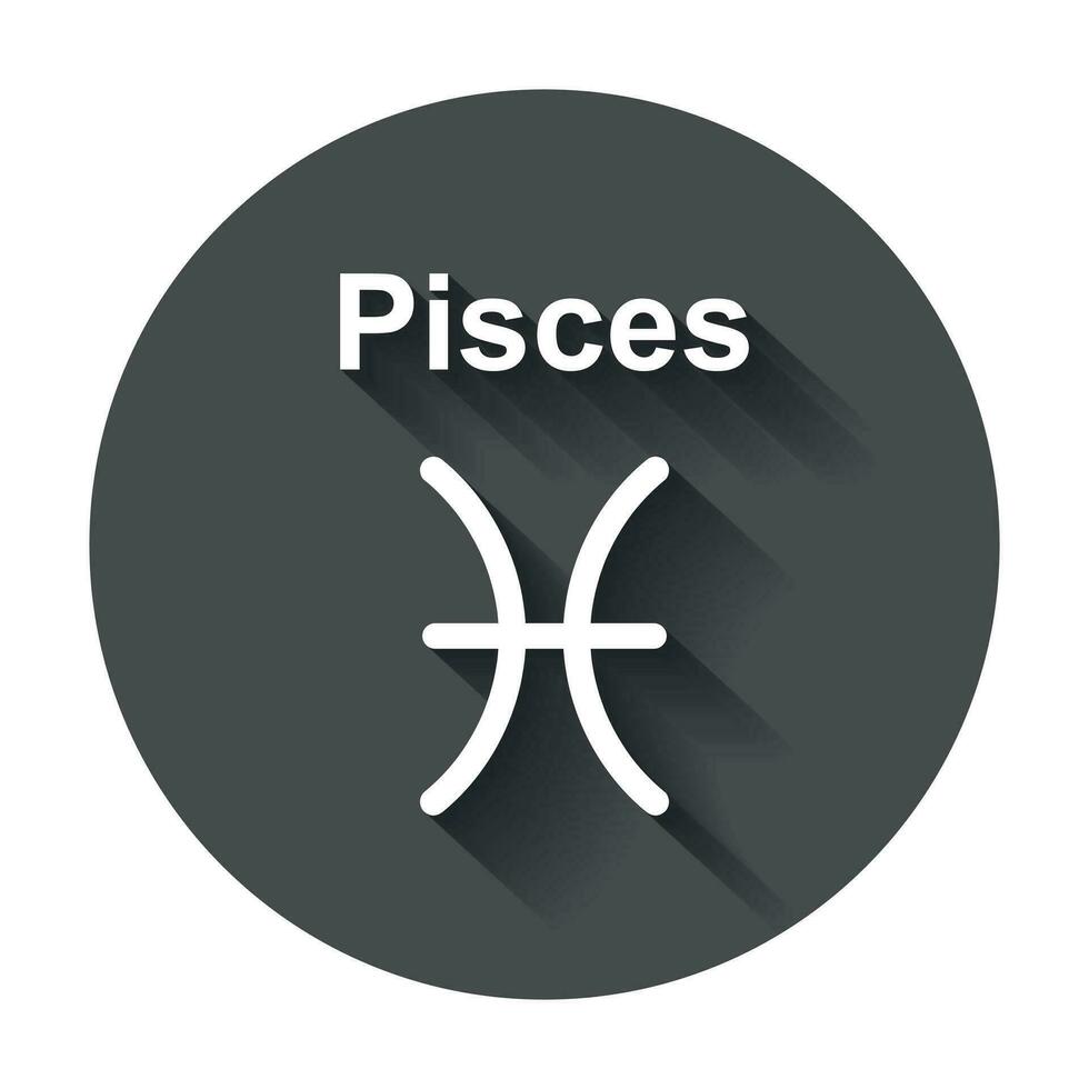 pisces zodiaken tecken. platt astrologi vektor illustration på vit bakgrund.