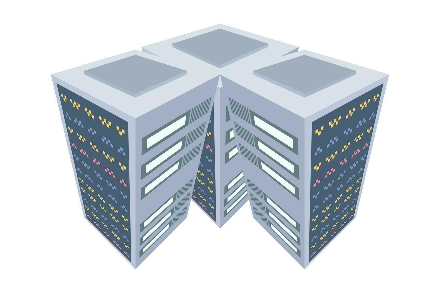 Server Zimmer Datenbank System Server Gestelle Daten Schutz Internet Sicherheit Konzept. Daten Center Symbol Wolke Lager Wolke Computing Computer Server. Hosting Symbol Computer Netzwerk sichern und Schutz. vektor