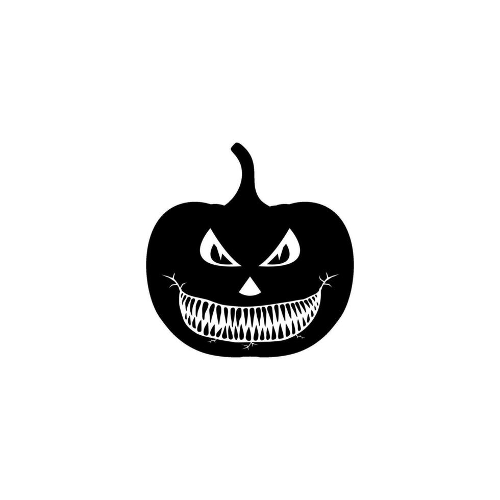 skrämmande pumpa för tecken, ikon, symbol och halloween konst illustration. vektor illustration