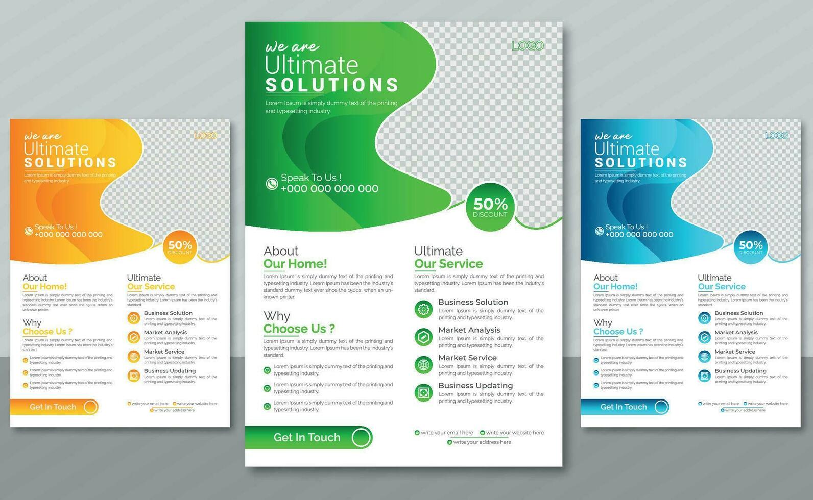 modern und Geschäft Flyer Design zum Ihre Geschäft Lösungen vektor