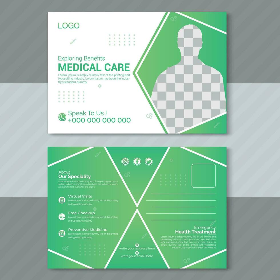 medicinsk vykort design mall vektor