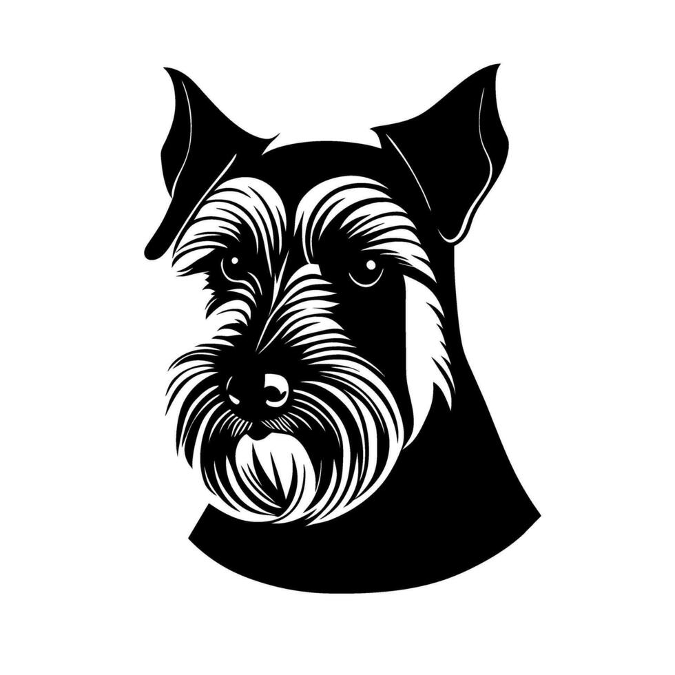 söt svart airedale terrier hund porträtt vektor