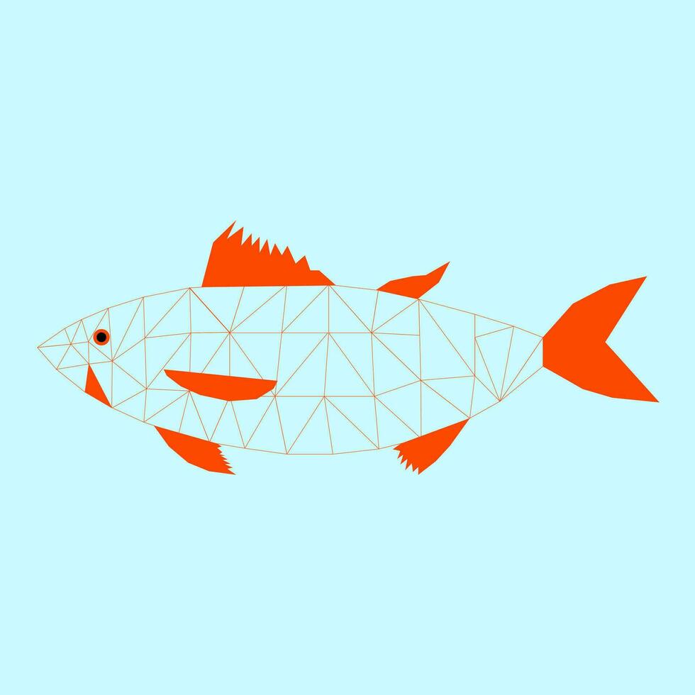 Polygon Fisch im Vektor Illustration Design