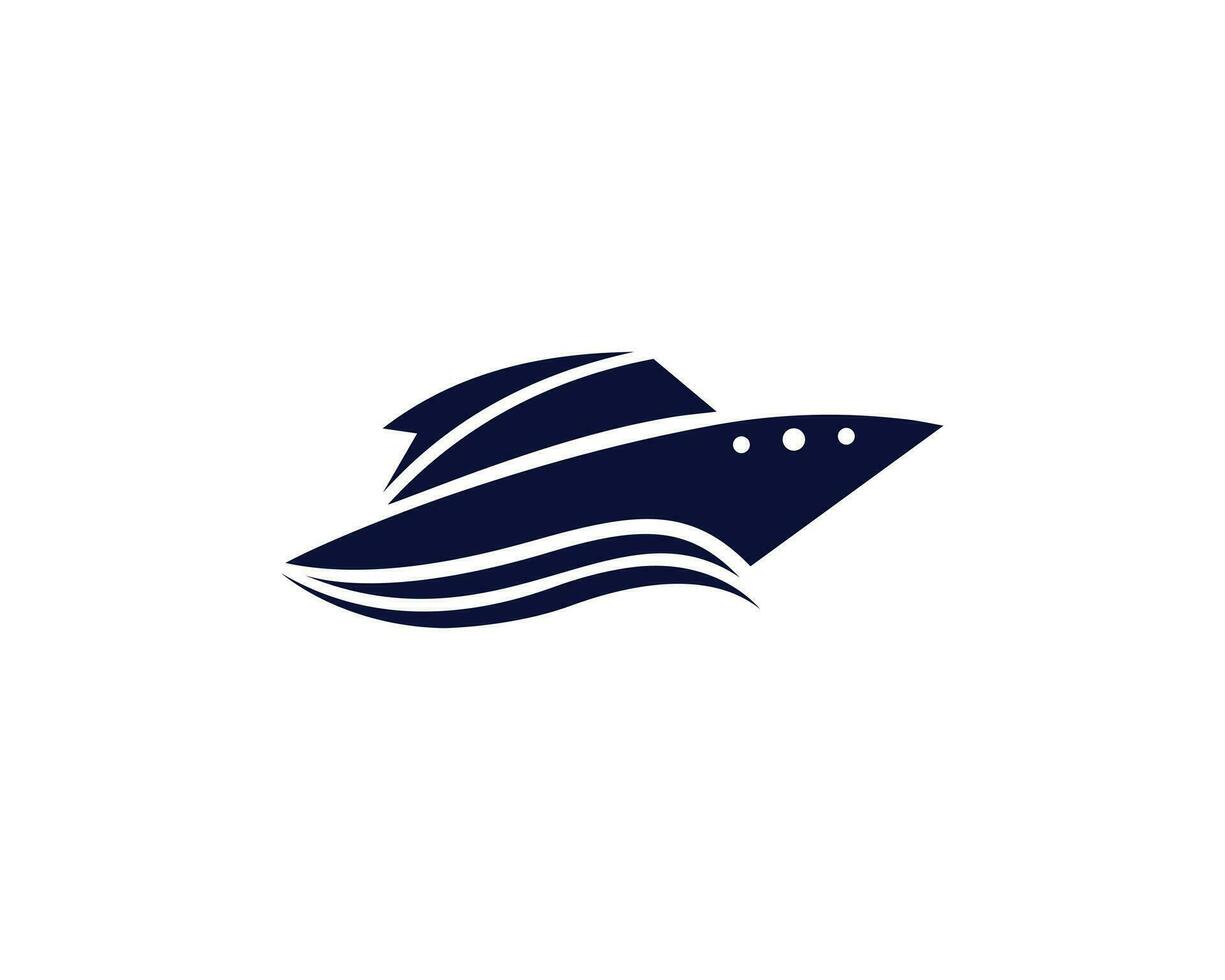 kreativ hastighet båt logotyp design och segling båt vektor ikon.