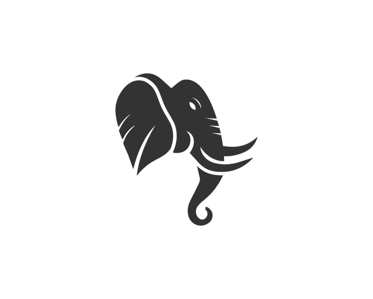 minimalistisk elefant huvud logotyp ikon design vektor begrepp.