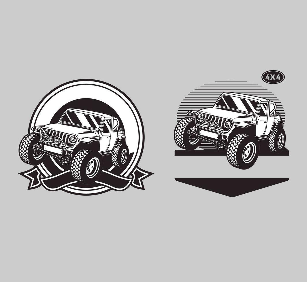 Offroad Abenteuer Jeep t Hemden Logo Designs vektor