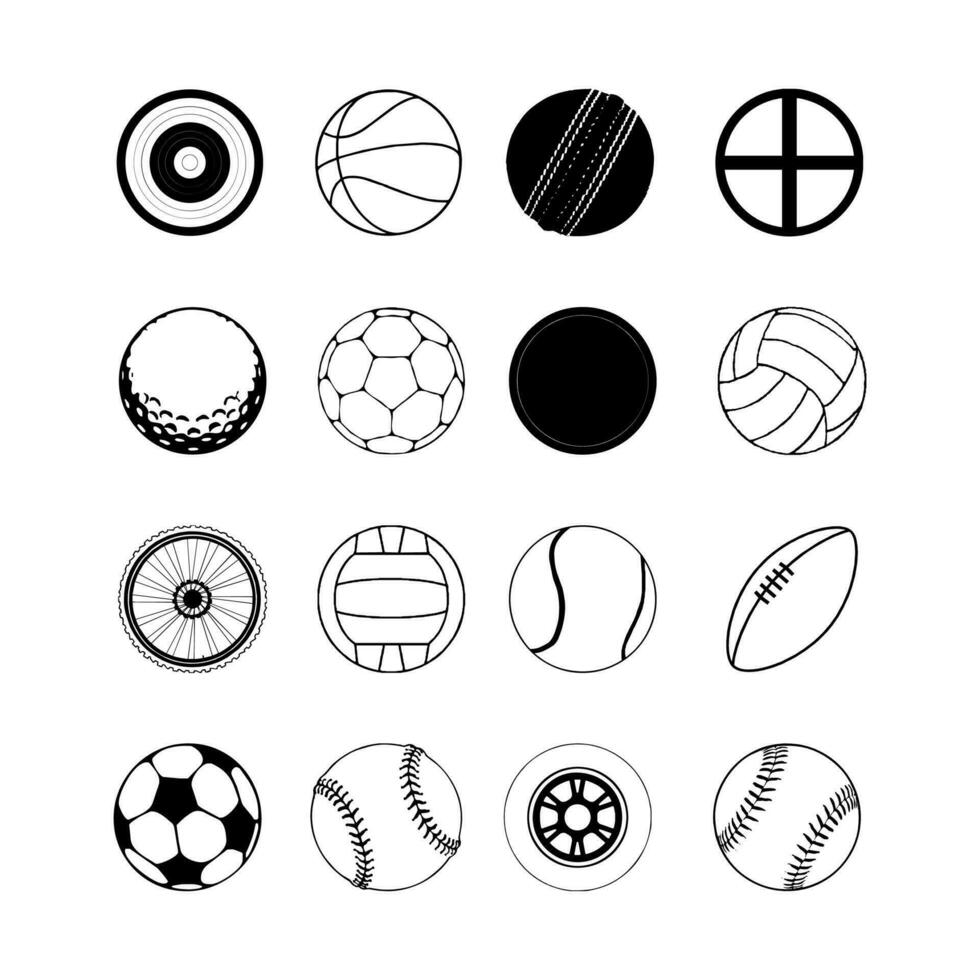 einstellen von Bälle zum Sport, Aktivität und Spiel, Ball Sport Symbole Symbole. vektor