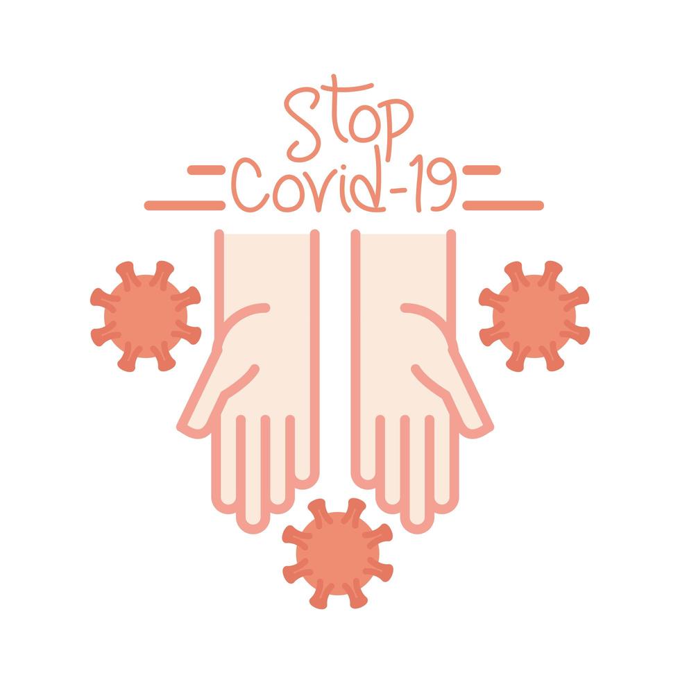 ny normal stopp covid 19 förebyggande tvätta händerna efter coronavirus handgjord stil platt vektor