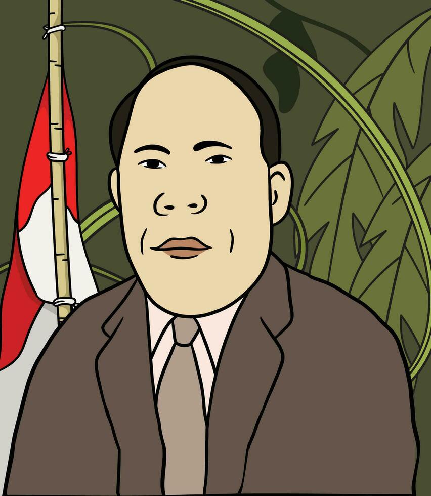 Franz Kalsiepo Porträt Illustration. glücklich indonesisch National Helden Tag vektor