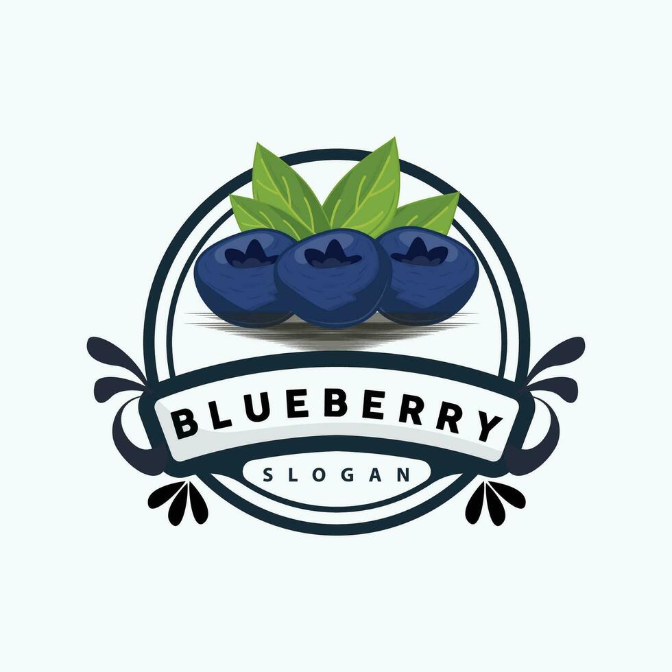 Blaubeere Logo, Garten Bauernhof frisch Obst Vektor, elegant einfach Design, Symbol Illustration Vorlage vektor