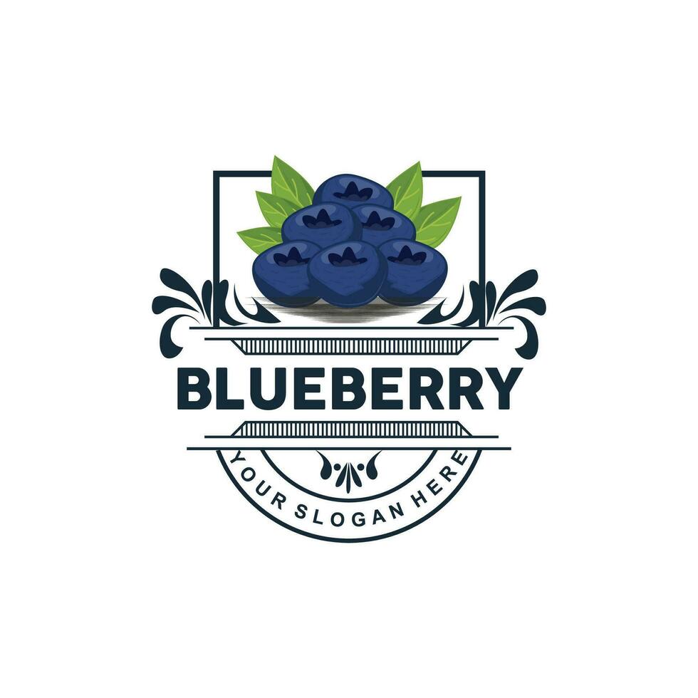 Blaubeere Logo, Garten Bauernhof frisch Obst Vektor, elegant einfach Design, Symbol Illustration Vorlage vektor