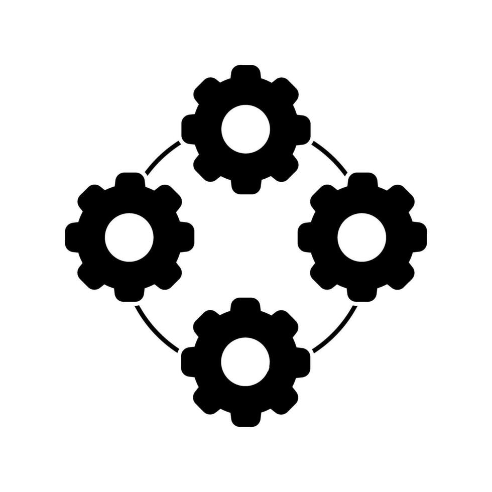 automatiserad systemet ikon vektor. fungera inställningar illustration tecken. redigerbar symbol. utveckling logotyp. vektor