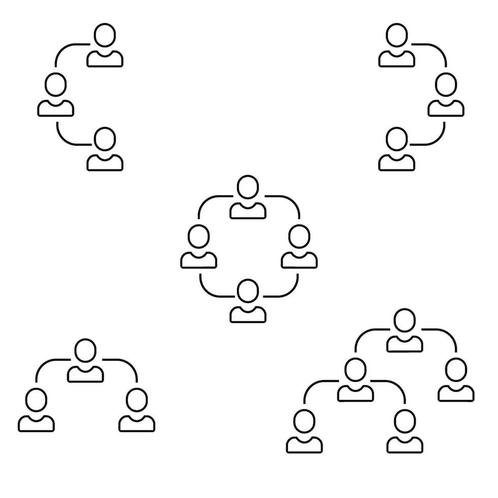 Verweisung Programm Symbol Vektor Satz. Verweisung Illustration Zeichen Sammlung. Mannschaft Symbol. Verwaltung Logo.