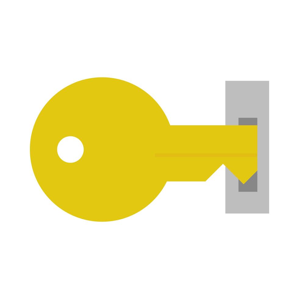Schlüssel Open Access Sicherheit isoliertes Design flaches Symbol vektor