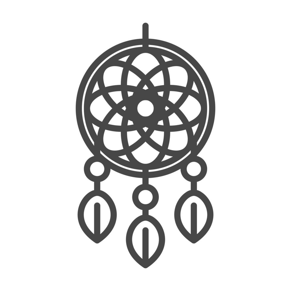 Traumfänger Stammesdekoration Ornament linearer Symbolstil vektor