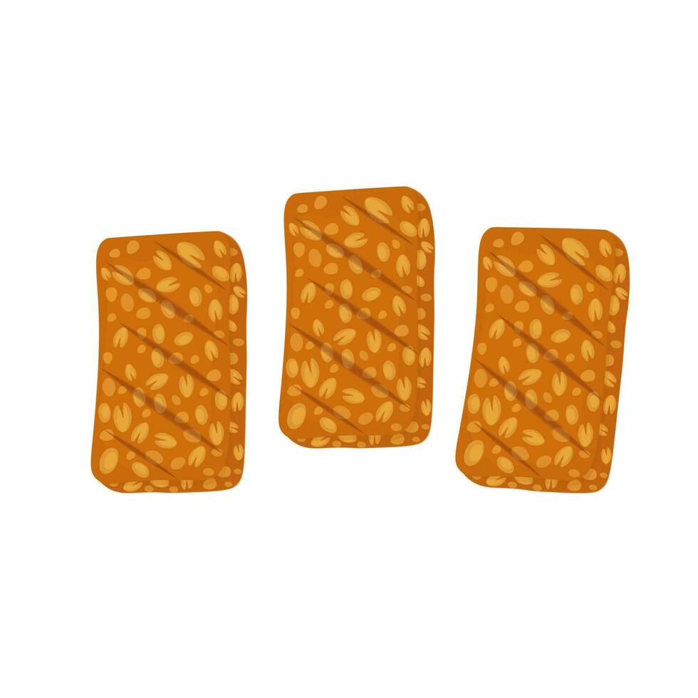 gebraten Tempeh oder Tempeh garit Vektor Illustration Logo