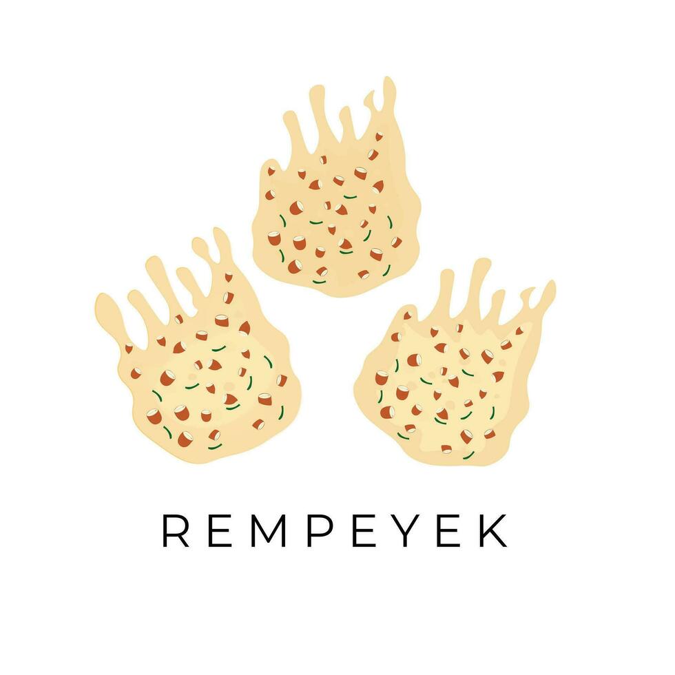 rempeyek kacang paris eller välsmakande peyek kacang vektor illustration logotyp