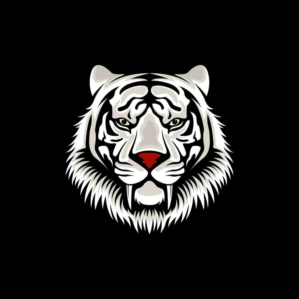 vektor vit tiger logotyp design illustration