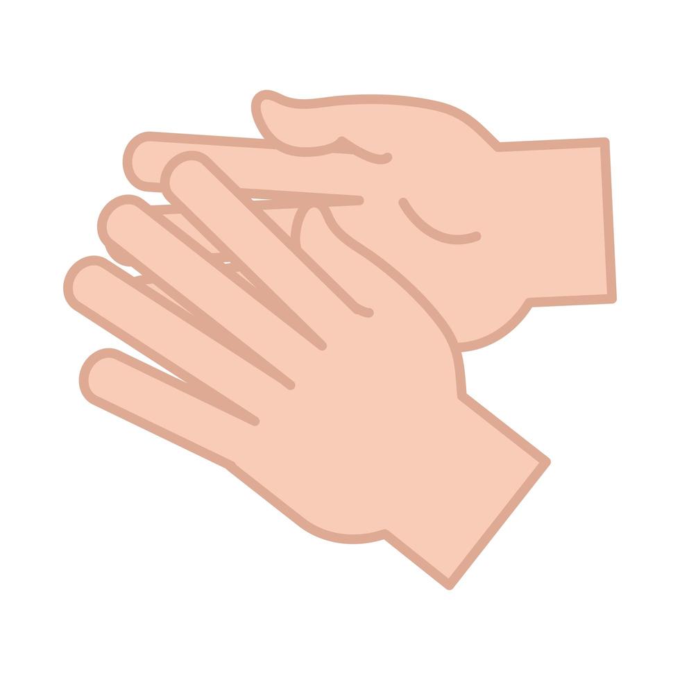 Gebärdensprache Handgeste Handshake Linie und Füllsymbol vektor