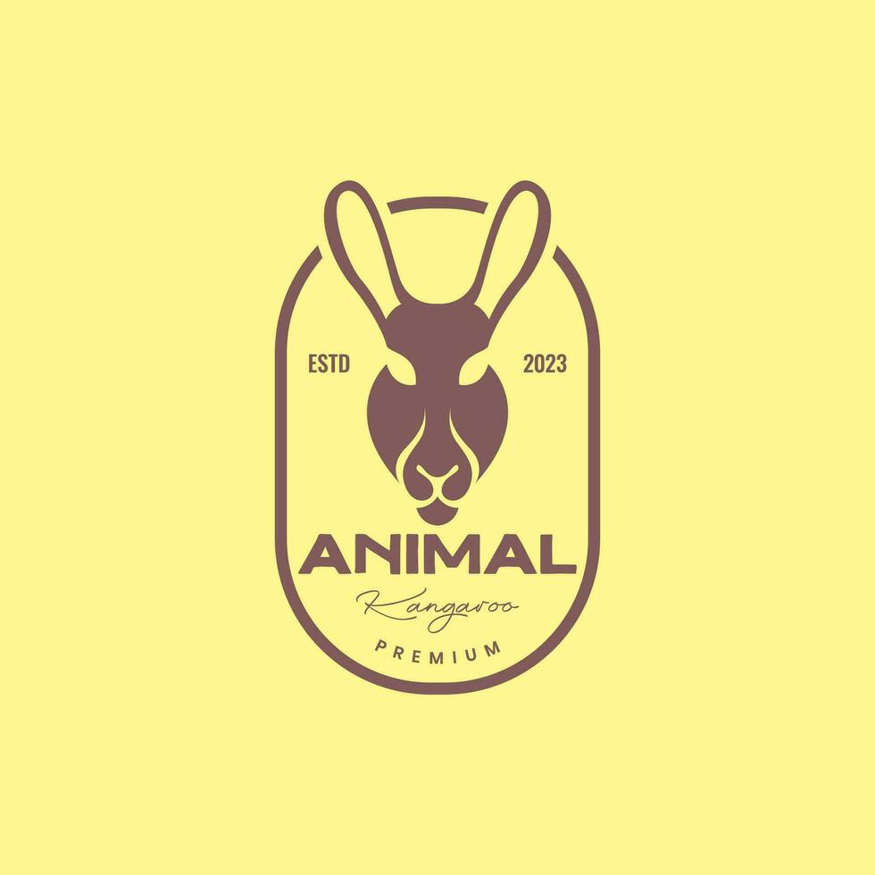 Tier Kopf ethnisch australisch Känguru Jahrgang Abzeichen Logo Design Vektor