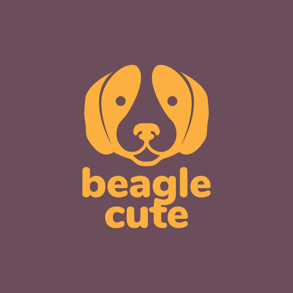 beagle huvud husdjur hund maskot tecknad serie platt modern minimal logotyp ikon vektor illustration