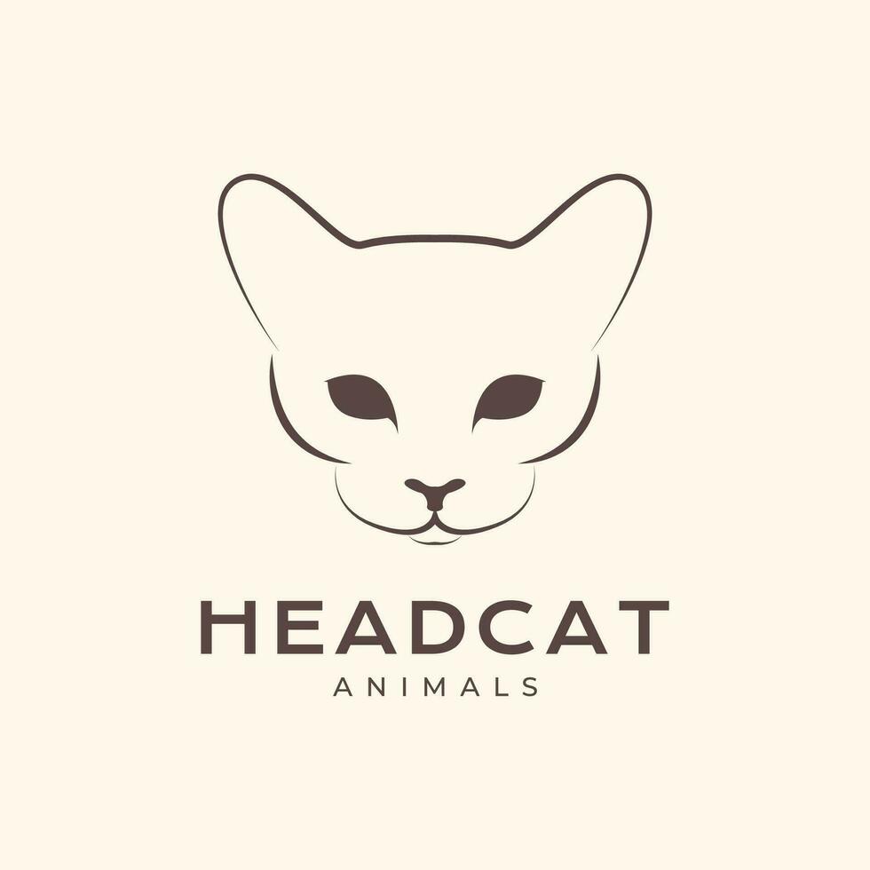 Tier Haustiere Katze Kätzchen Siamese Rasse Kopf einfach Logo Design Vektor