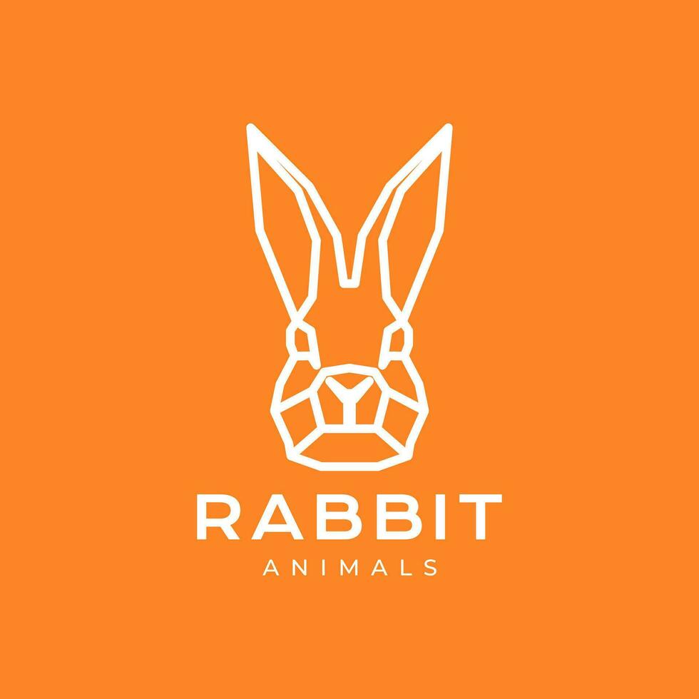 djur- husdjur kanin hare linje konst modern geometrisk minimal logotyp design vektor