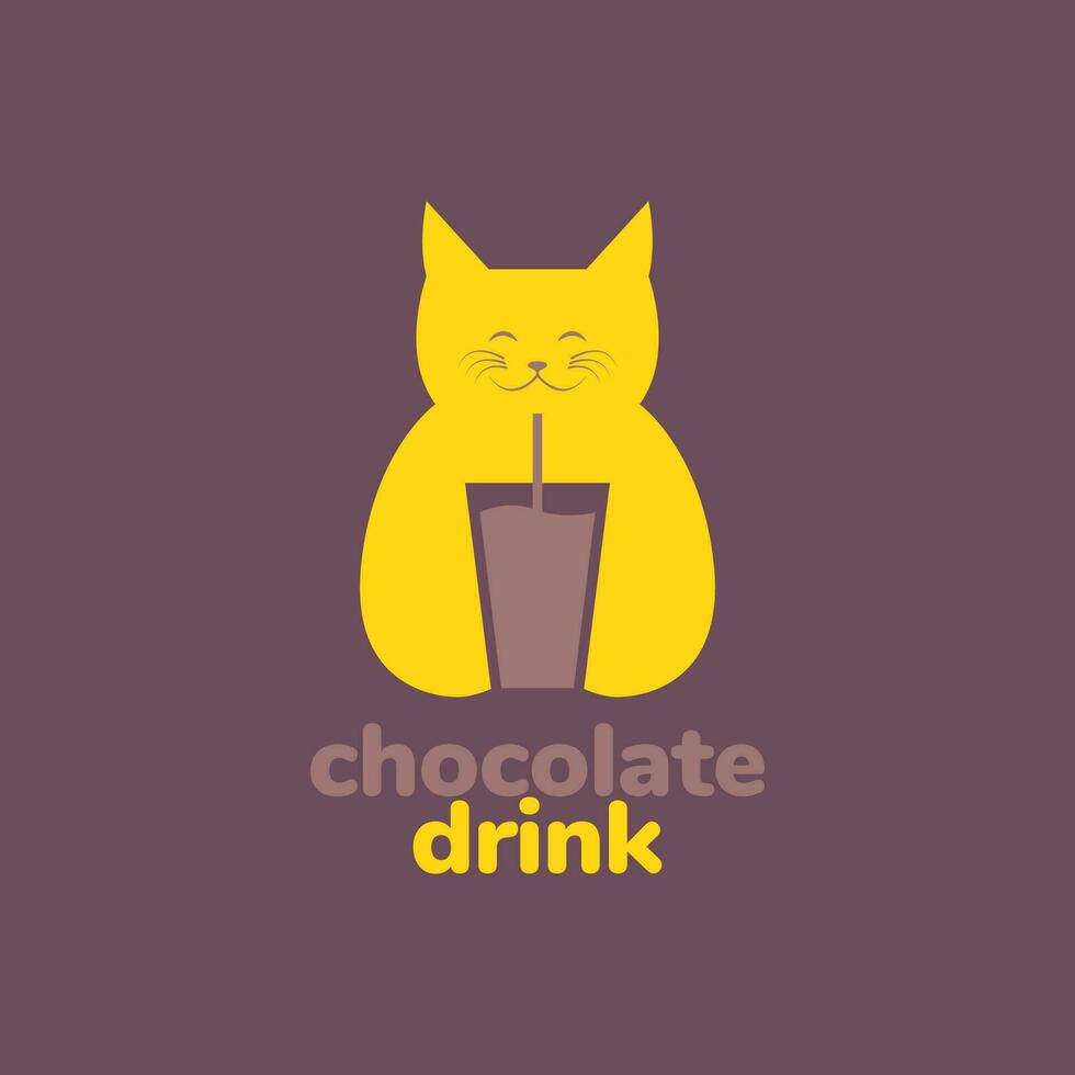 djur- husdjur katt dryck choklad maskot modern logotyp design vektor