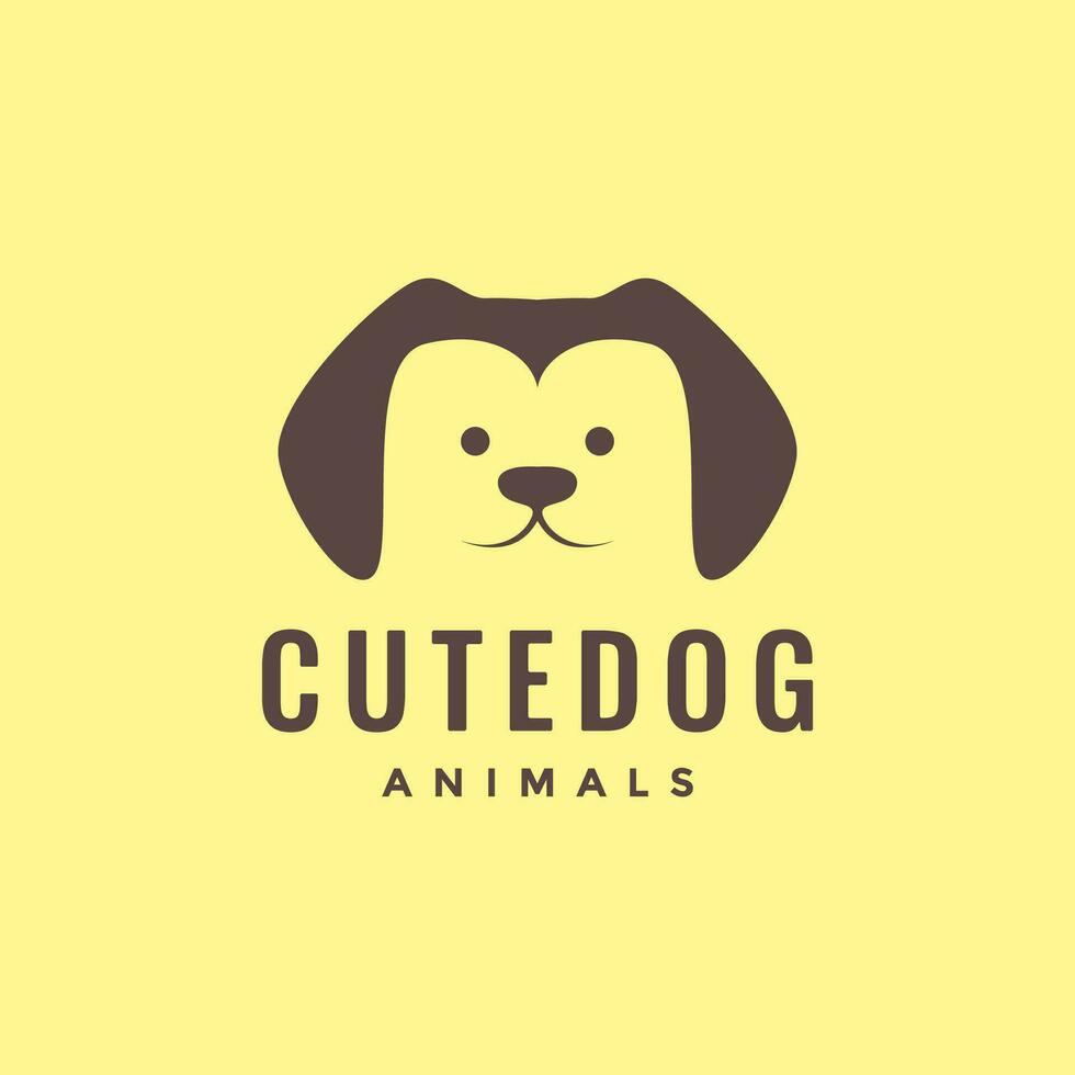 Tier Haustiere Hund Hündchen Eckzahn süß Maskottchen einfach Logo Design Vektor