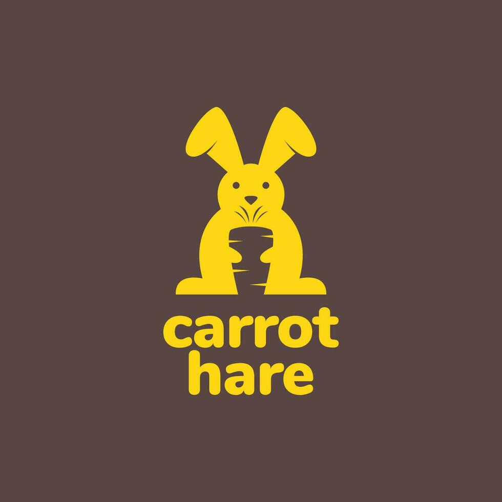 Tier Haustiere Hase Hase Hase Karotte Essen eben modern einfach Logo Design Vektor