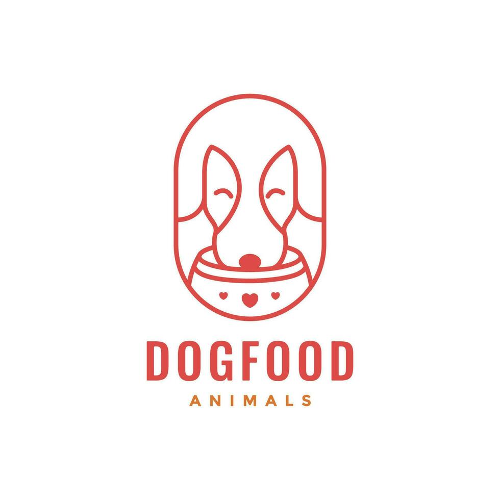 hund mat näring husdjur maskot tecknad serie bricka enkel logotyp ikon vektor illustration