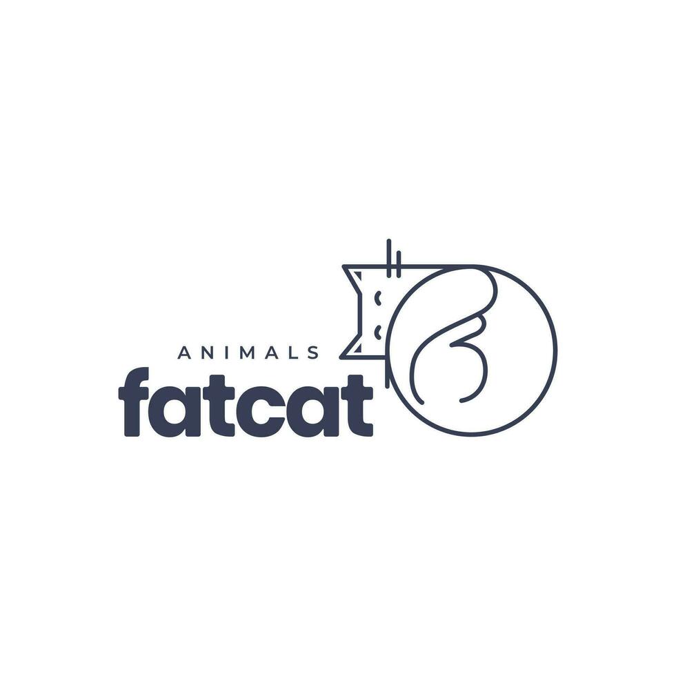 katt husdjur sömn linje minimalistisk maskot logotyp vektor ikon illustration