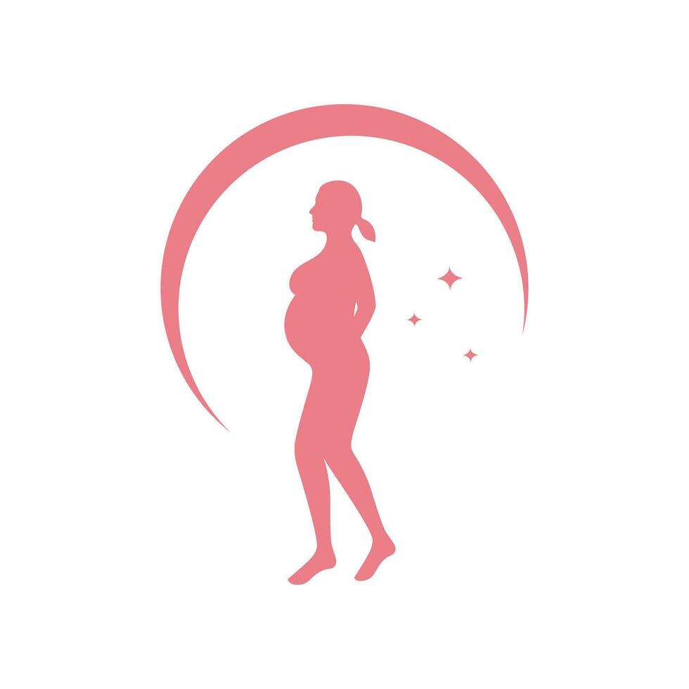 Frauen Traum schwanger Baby Gesundheit modern minimal Logo Vektor Symbol Illustration