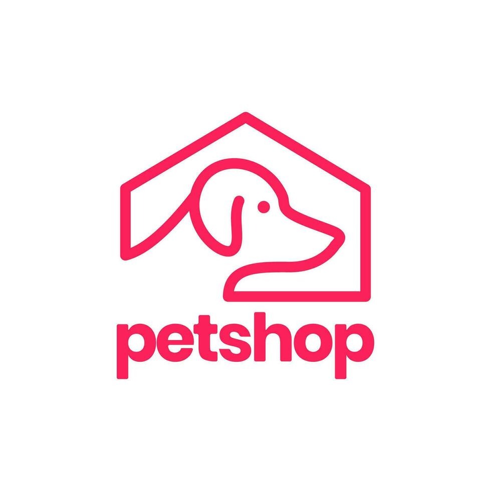 Hund Zuhause Haus Haustiere Haustier Geschäft minimal modern Maskottchen einfach Logo Vektor Symbol Illustration