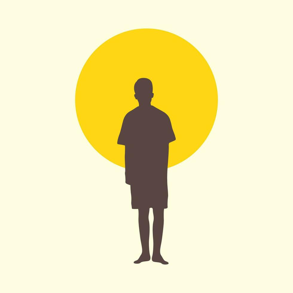 ung man pojke solnedgång ensam dröm maskot modern logotyp vektor ikon illustration
