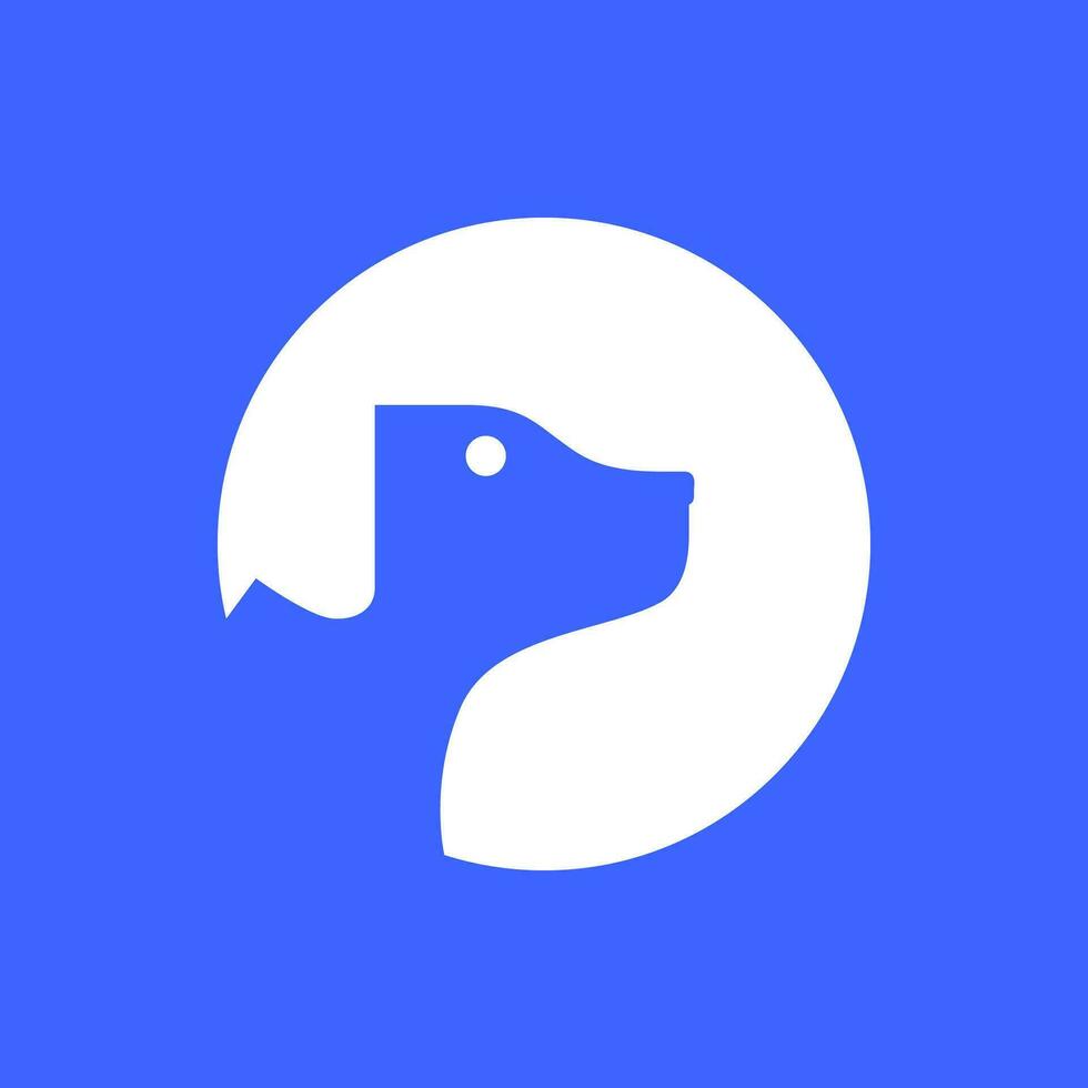 gyllene retriever hund huvud cirkel modern minimal maskot platt logotyp ikon vektor illustration