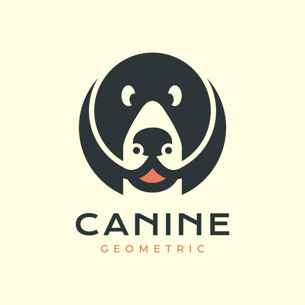 hund hund husdjur huvud cirkel geometrisk modern färgrik enkel logotyp ikon vektor illustration