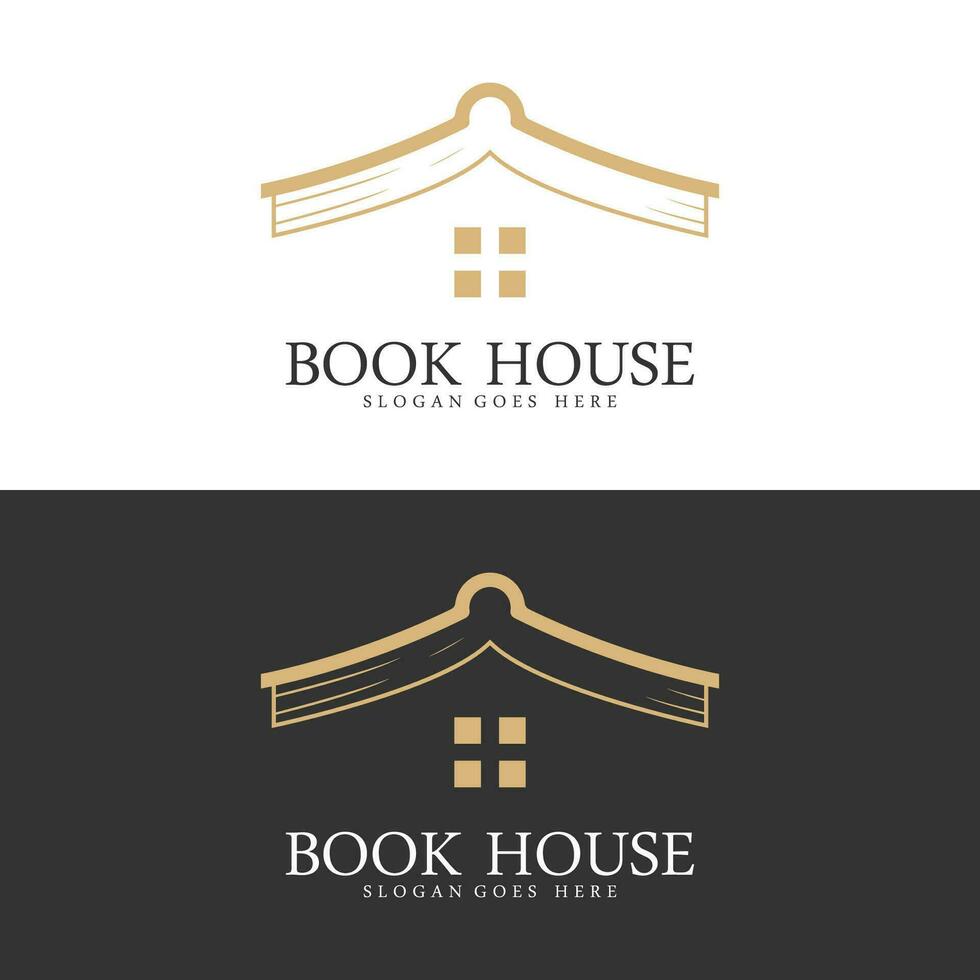 Buch Haus Logo Vorlage Vektor Illustration
