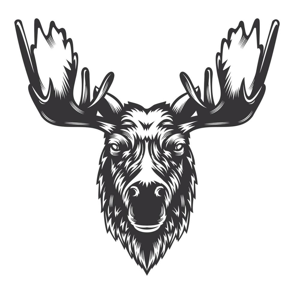 älg rådjur huvud design med horn. bruka djur. kor logotyper eller ikoner. vektor illustration