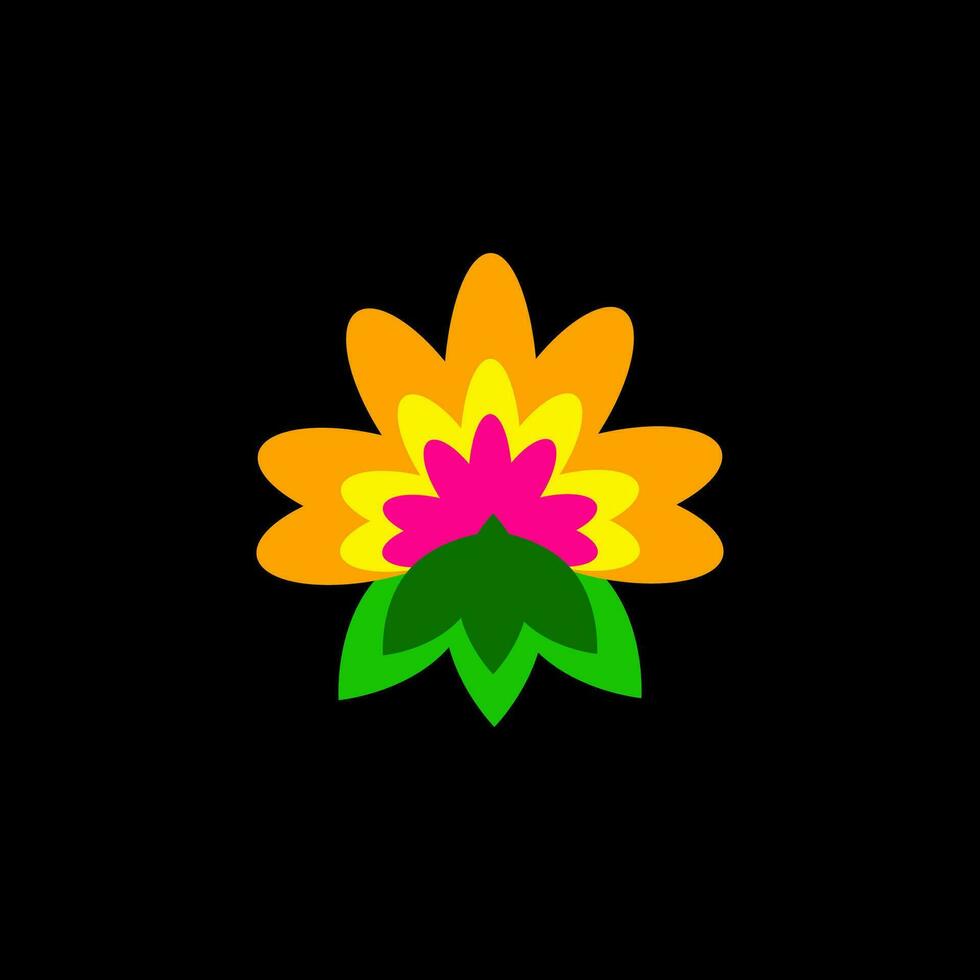 Mexikaner Stickerei mehrfarbig hell Blume auf ein schwarz Hintergrund vektor