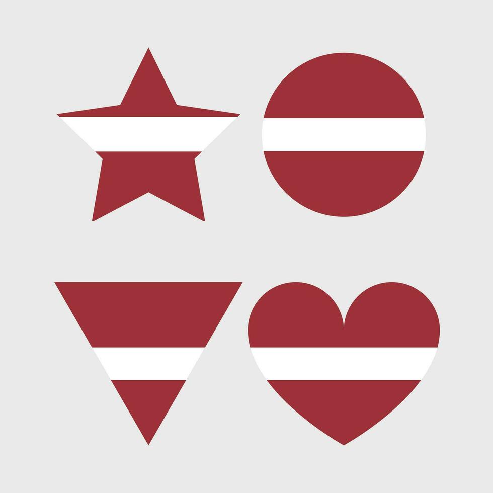 lettland flagga vektor ikoner uppsättning av illustrationer