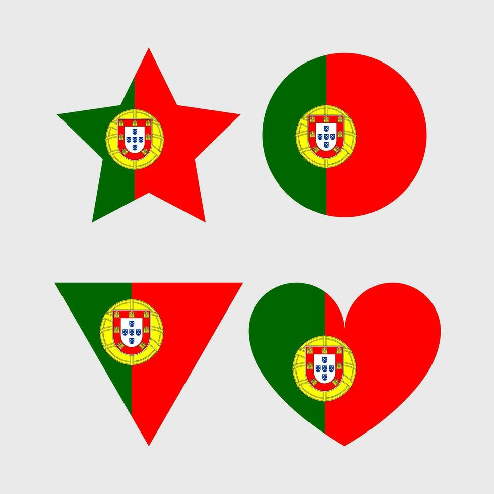 Portugal Flagge Vektor Symbole einstellen von Abbildungen