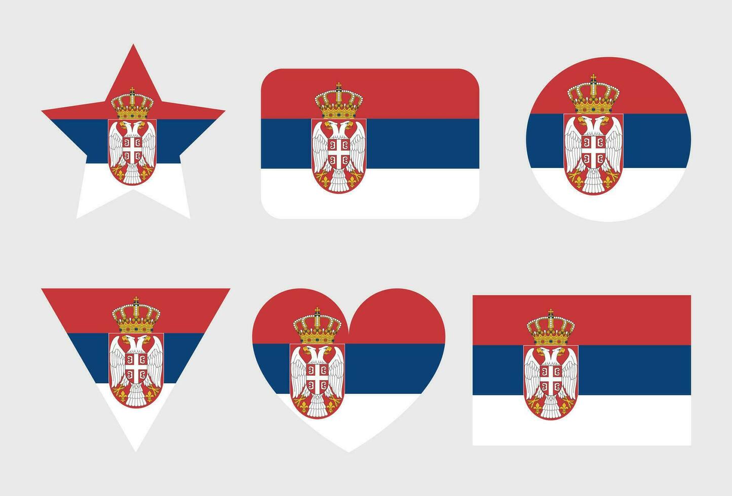 serbia flagga vektor ikoner uppsättning av illustrationer