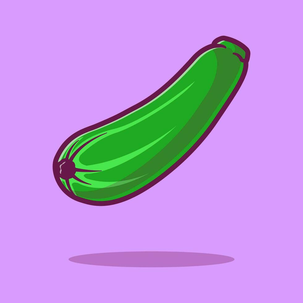 Zucchini Gemüse Karikatur Vektor Symbol Illustration. Essen Natur Symbol Konzept isoliert Vektor