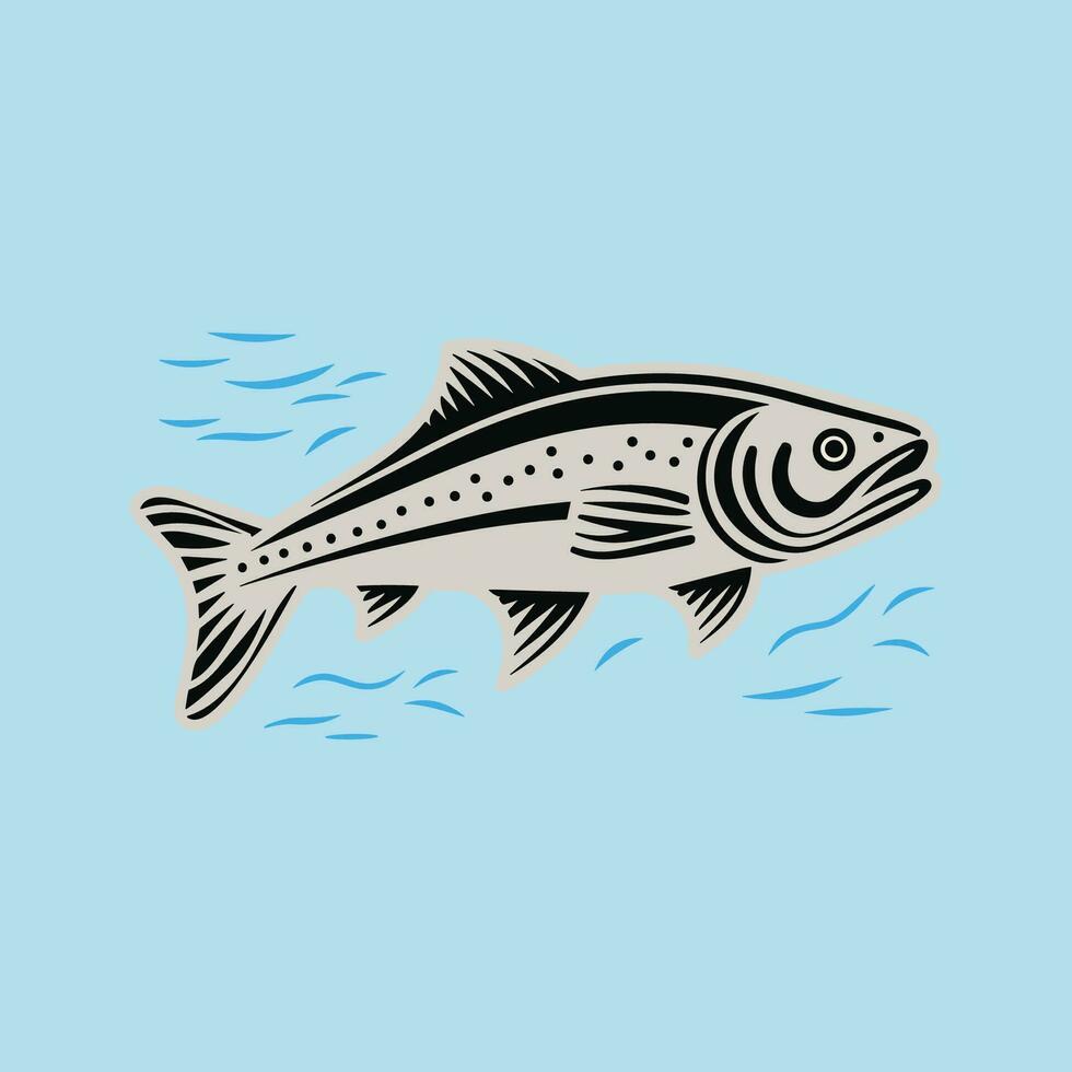 skizzieren von Fisch. Lachs, Forelle. Hand gezeichnet Illustration vektor