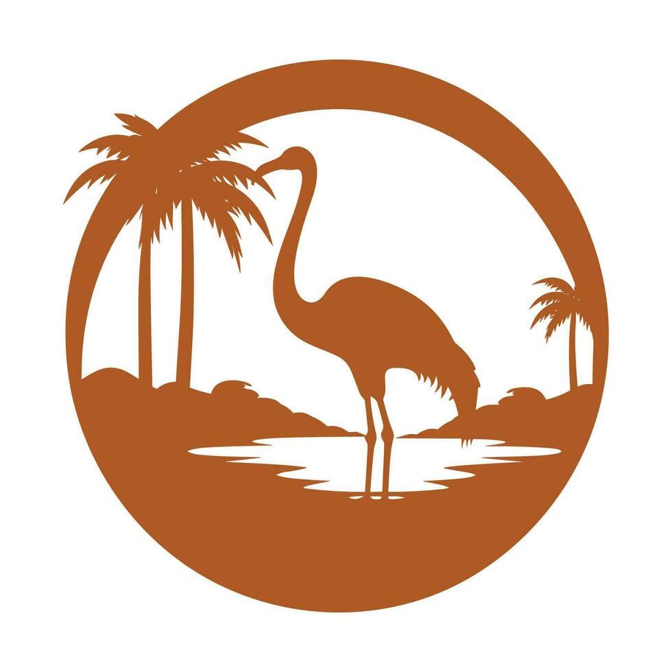 brun enkel flamingo vektor illustration