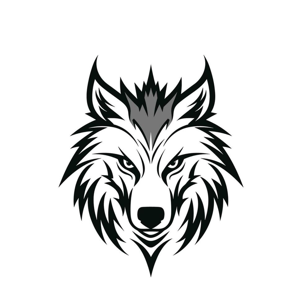 Wolf-Gesicht-Vektor-Design. Wolf Maskottchen Vektorgrafiken vektor