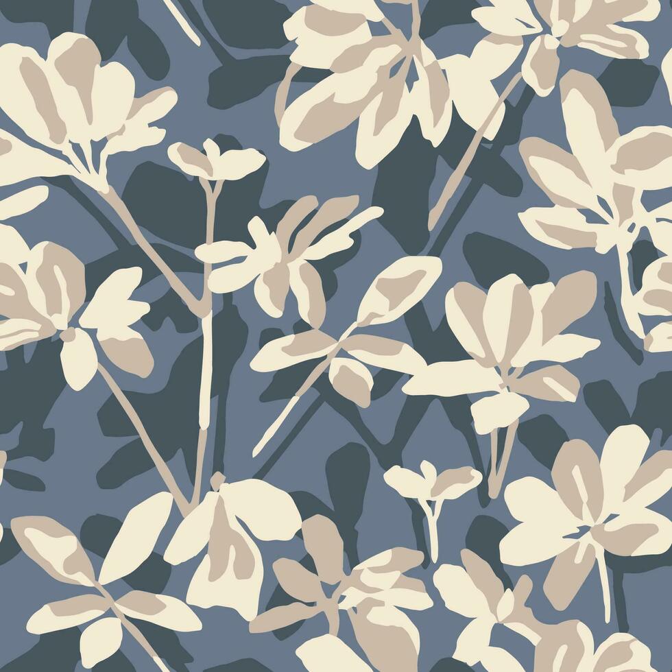 blomma botanisk illustration sömlös upprepa mönster mode och tyg yta digital design vektor