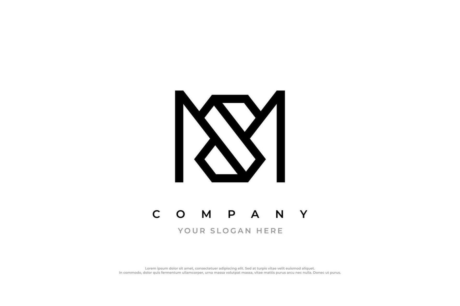 Initiale Brief sm Logo oder Frau Diamant Logo Design Vektor